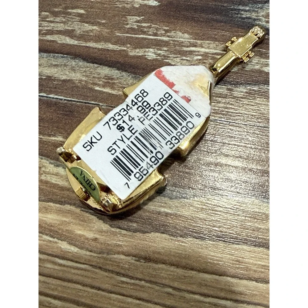 MINIATURE Quartex Mini CLOCK Gold Tone Cello
